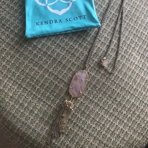 Kendra Scott Rayne Pendant  / Rose Quartz & Gold